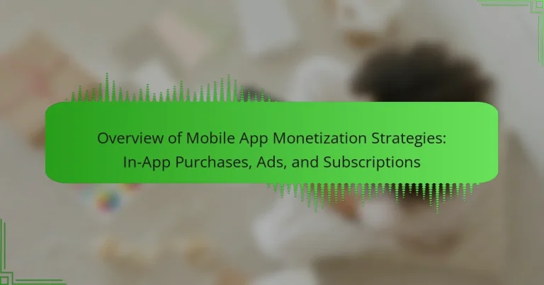 Overview of Mobile App Monetization Strategies: In-App Purchases, Ads, and Subscriptions