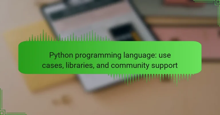 Python programming language: use cases, libraries, and community support