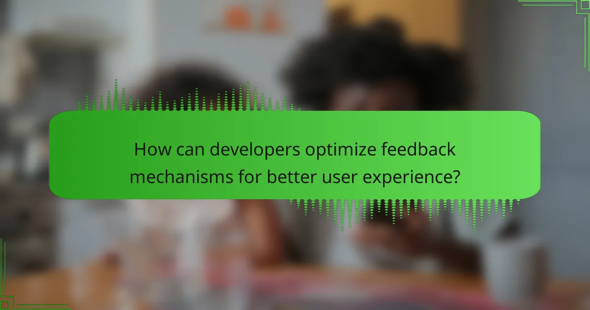 How can developers optimize feedback mechanisms for better user experience?