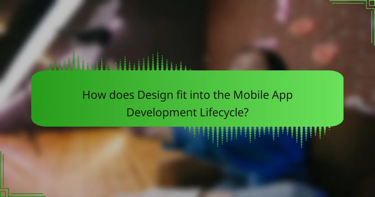 How does Design fit into the Mobile App Development Lifecycle?
