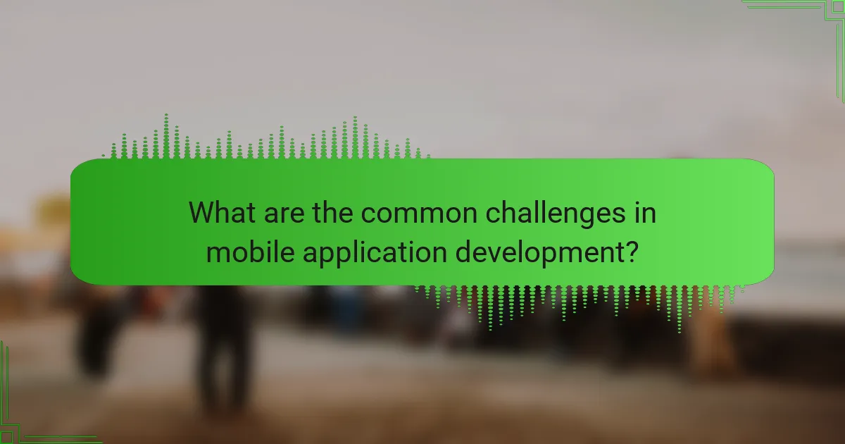 What are the common challenges in mobile application development?